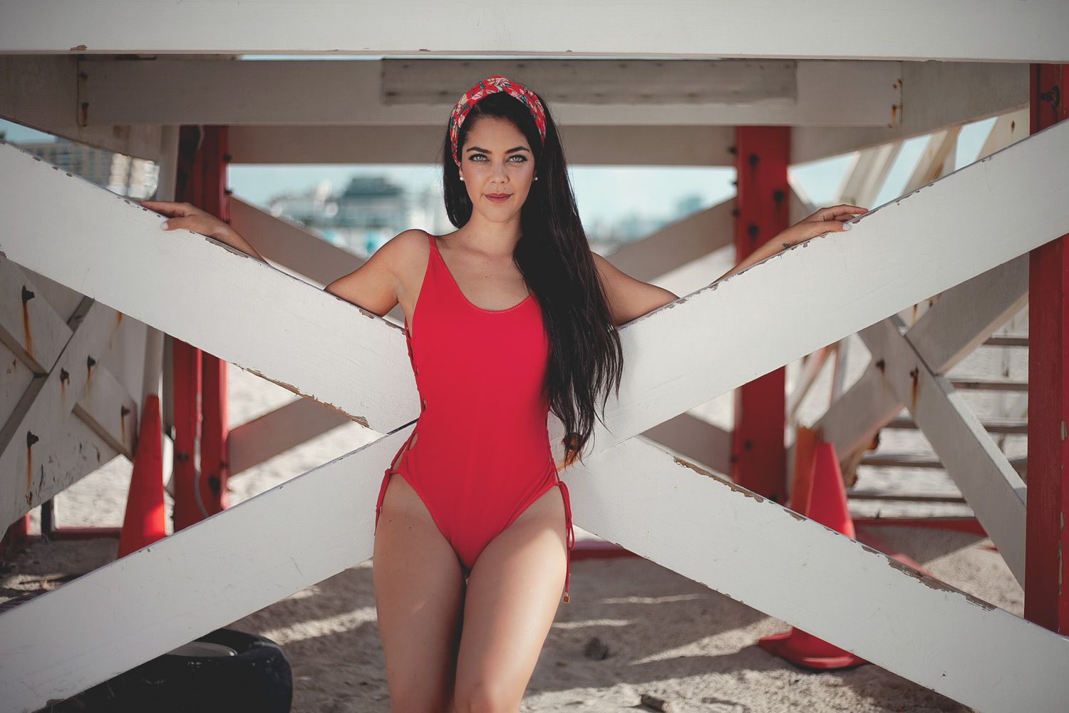 Ruby Red Deep Plunge One-Piece